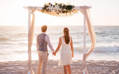 Sunset is a Great Time for a Beach Wedding